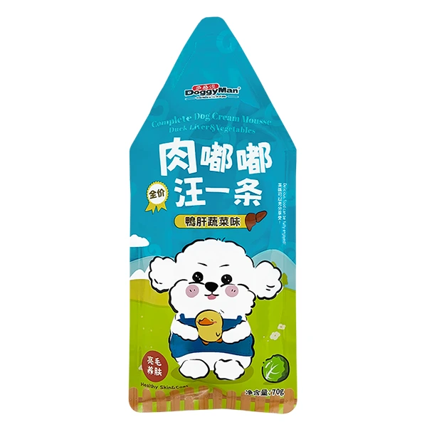 Вологий корм для собак DoggyMan Cream Mousse, Качина печінка з овочами