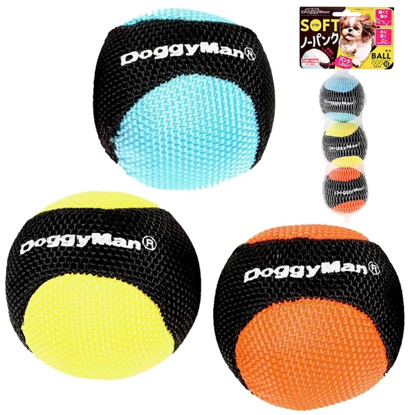 Іграшка для собак DoggyMan Soft Ball, SS, М'який м'яч з наповнювачем, набір 3шт