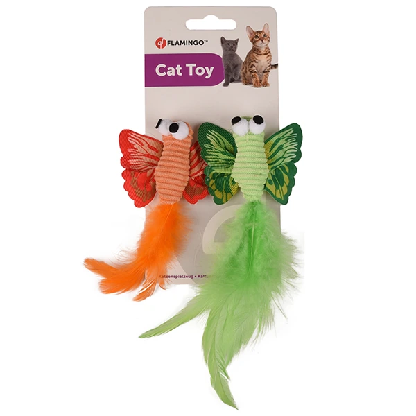 Іграшка для котів Flamingo Alea Butterfly, з котячою м'ятою, набір 2 шт.