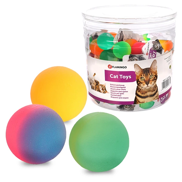 Іграшка для котів Flamingo Bounce Ball, латексний м’яч