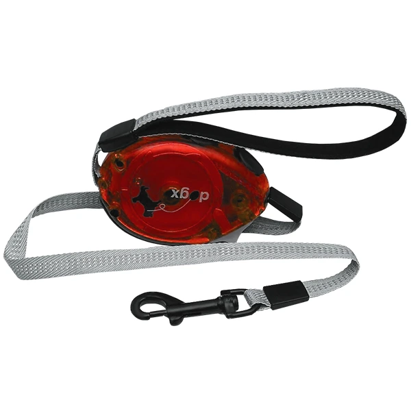 Повідець-рулетка для собак Flamingo Dogx2GO Belt Glassy L, до 35кг, 2м, Червоний