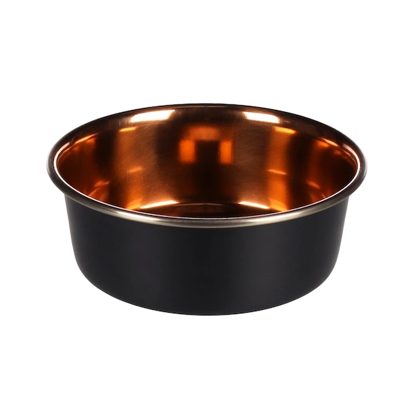 Миска для собак і котів Flamingo Ezra Bowl, чорний-мідь, 0.9 л