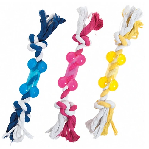 Іграшка для собак КІСТКА НА МОТУЗЦІ Flamingo Good4Fun Bone With Rope, 9 см