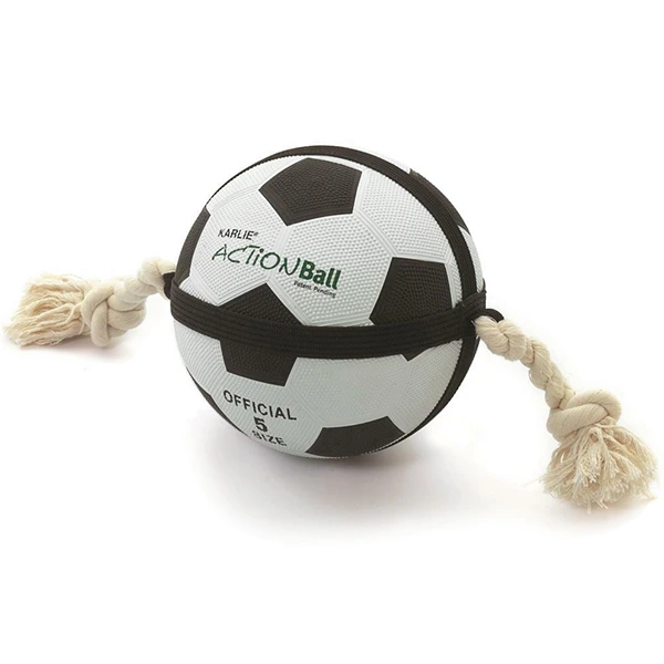 Іграшка для собак Flamingo Matchball Football, з мотузкою