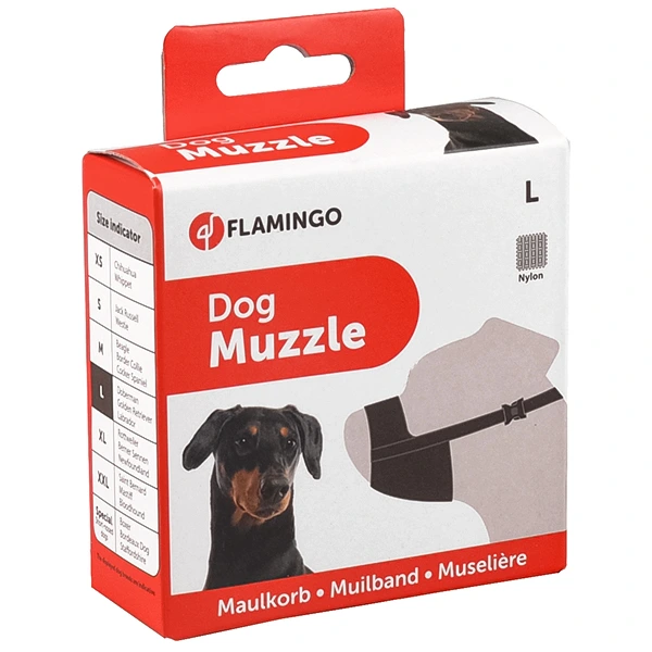 Намордник для собак Flamingo Muzzle Nylon, нейлоновий, L, для порід лабрадор, доберман, ретрівер