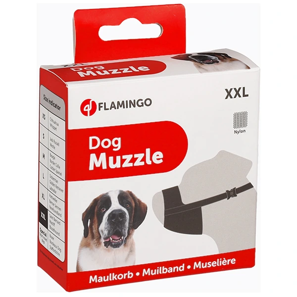 Намордник для собак Flamingo Muzzle Nylon, нейлоновий, XXL, для порід сенбернар, мастиф, бладхаунд