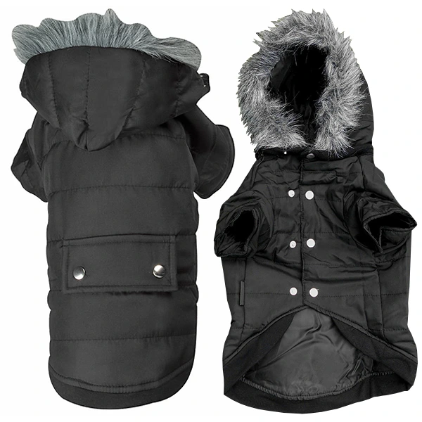 Куртка для собак Flamingo Polar Black, с капюшоном, 42 см