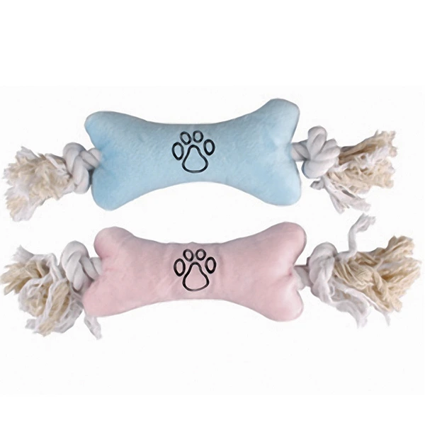 Іграшка для цуценят плюшева кістка на канаті Flamingo Puppy Plush Bone