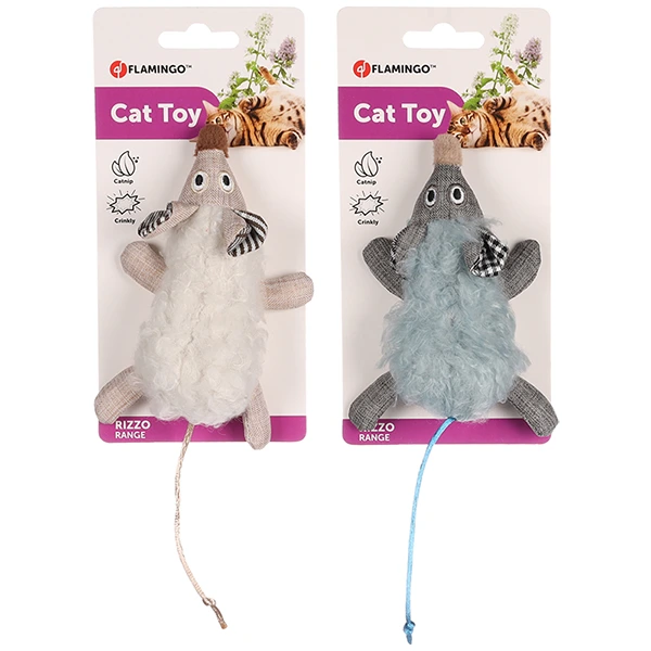 Іграшка для котів Flamingo Rizzo Mouse, шурхотлива, з котячою м'ятою