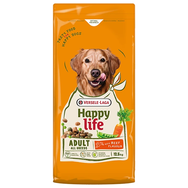 Корм для собак усіх порід Happy Life Adult, Яловичина, 12.5 кг