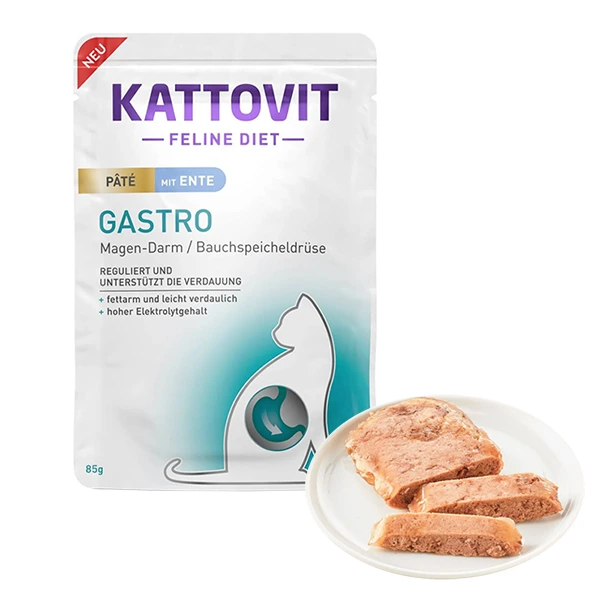 Корм для котів Kattovit Veterinary Gastro Duck, паштет, пауч 85г