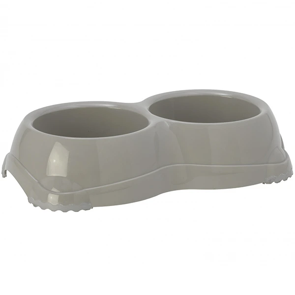 Подвійна миска для собак Moderna Double Smarty Bowl Medium, Теплий сірий, 2х645 мл