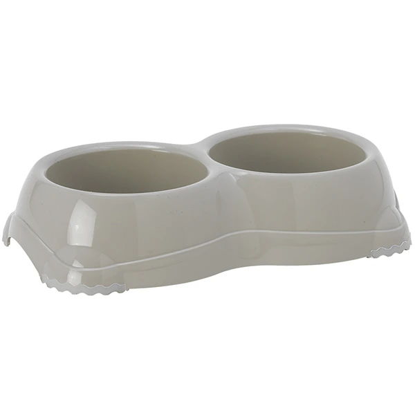 Подвійна миска для собак і котів Moderna Double Smarty Bowl Small, Теплий сірий, 2х330 мл