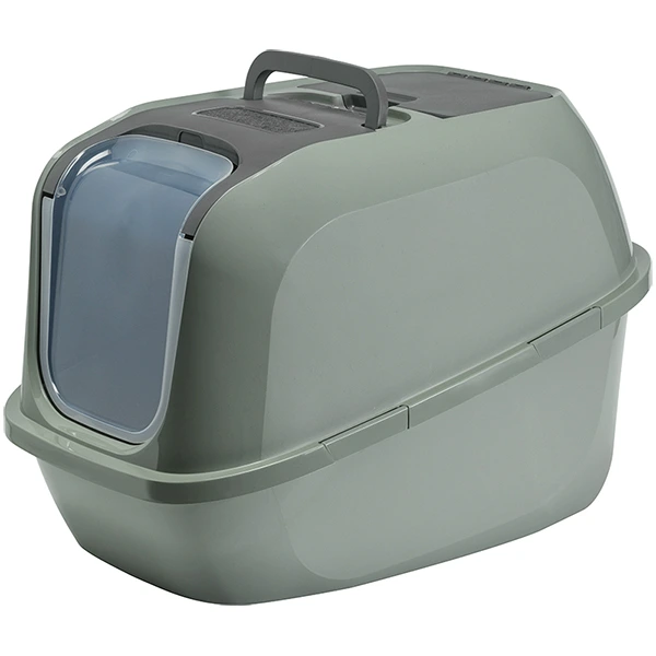 Туалет для котів Moderna Mega Deluxe, закритий, з відкидною кришкою, оливковий, 65.8х48.6х45.8см