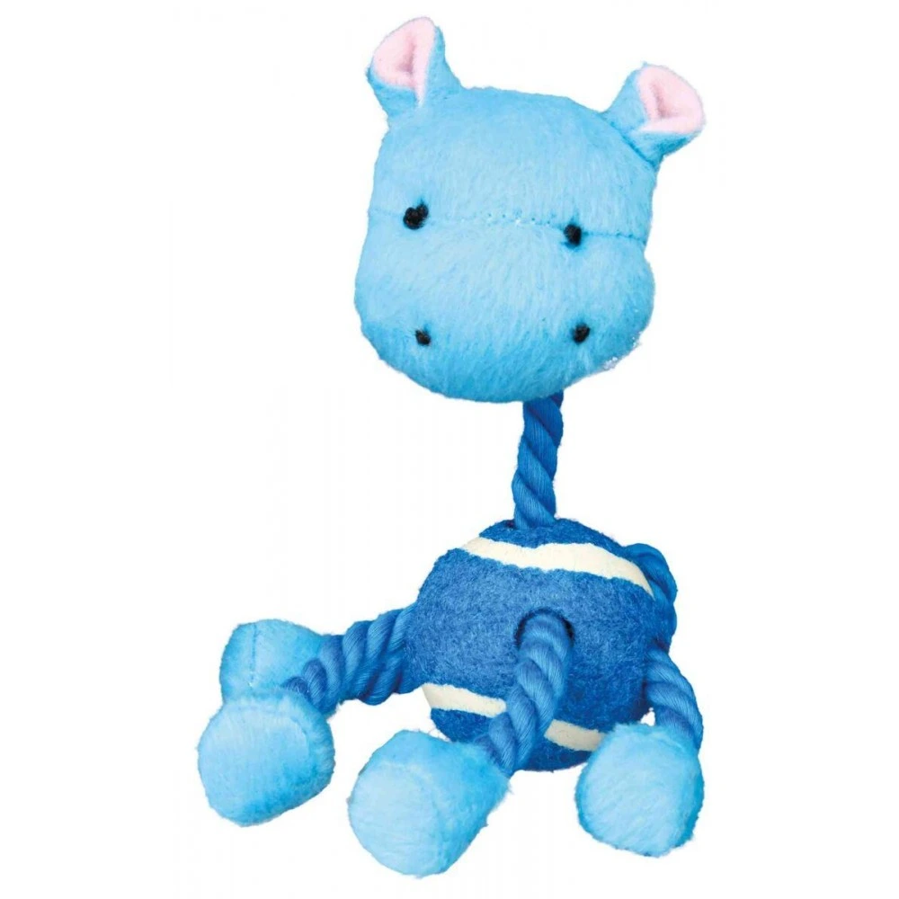 Игрушка Trixie для собак Животное с теннисным мячом и веревкой плюш 16 см