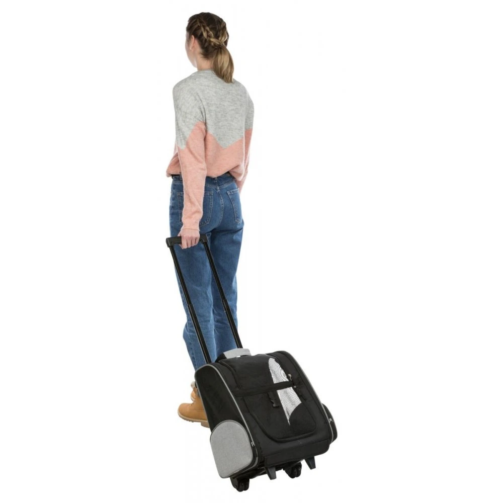Сумка-рюкзак Trixie для собак Trolley до 8кг з поліестеру чорна/сіра 32х45х25 см