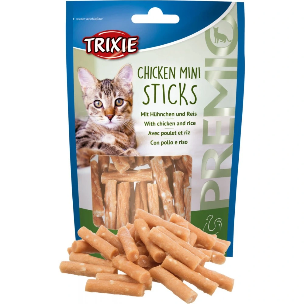 Лакомство Trixie Premio Chicken Mini Sticks для кошек мини-палочки с курицей и рисом 50 г