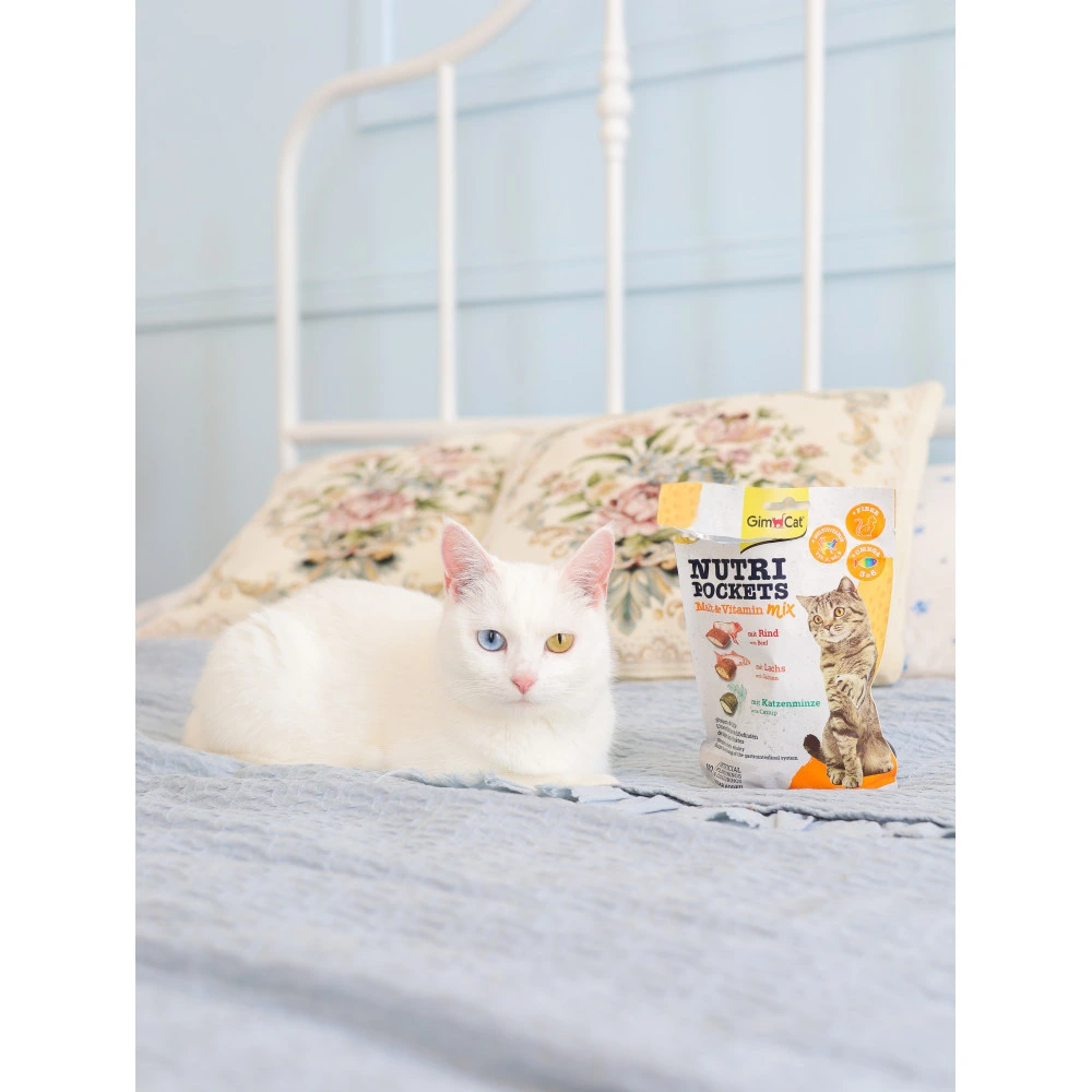 Вітамінні ласощі GimCat Nutri Pockets для котів для зміцнення імунітету мультивітамін мікс 150 г