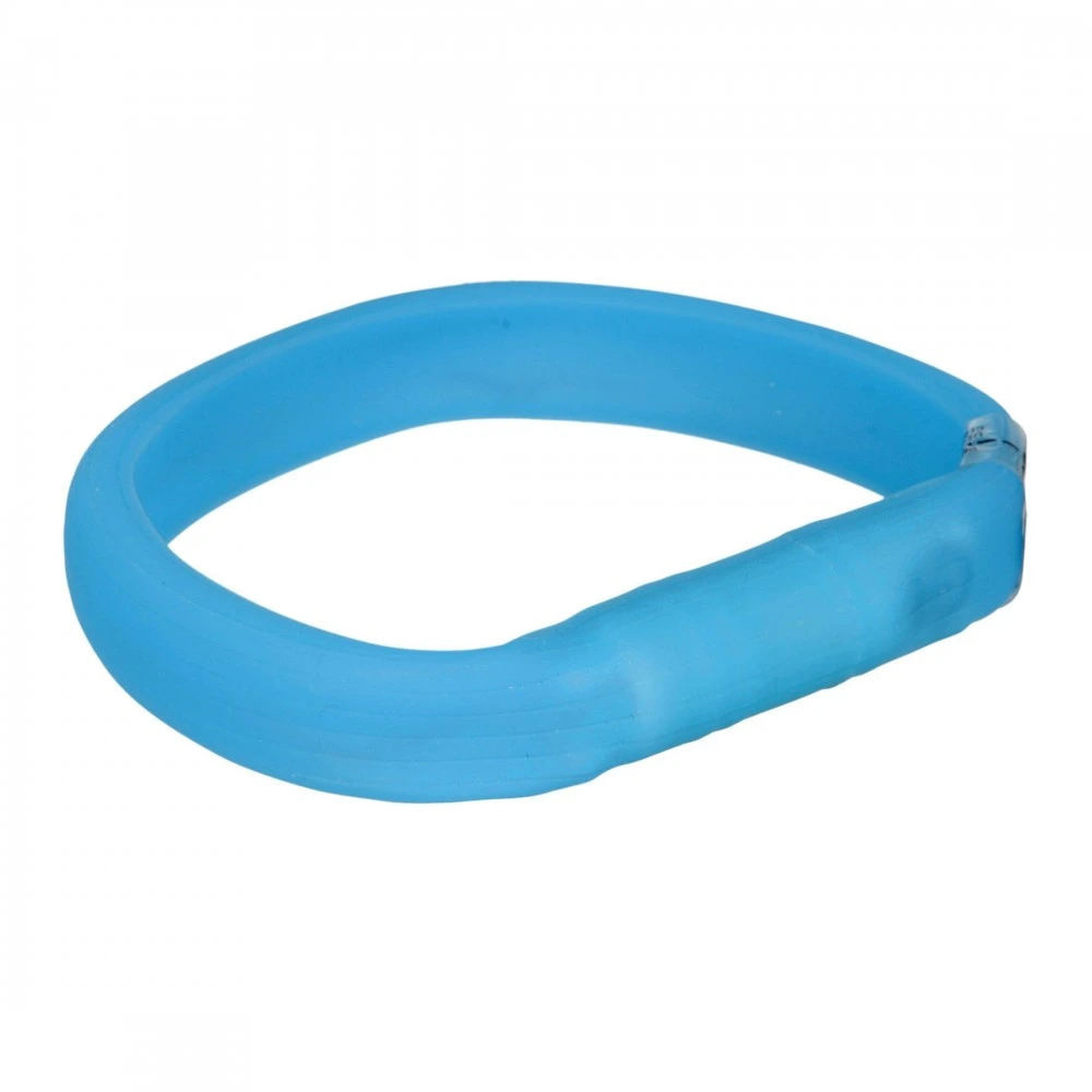 Нашийник Trixie Flash Light Ring USB для собак з підсвічуванням силіконовий синій широкий розмір M-L 50 cм/18 мм