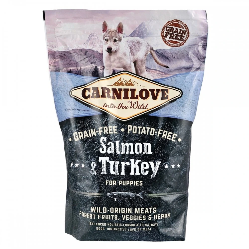 Сухой корм Carnilove Puppy Salmon and Turkey для щенков всех пород с лососем и индейкой 1,5 кг