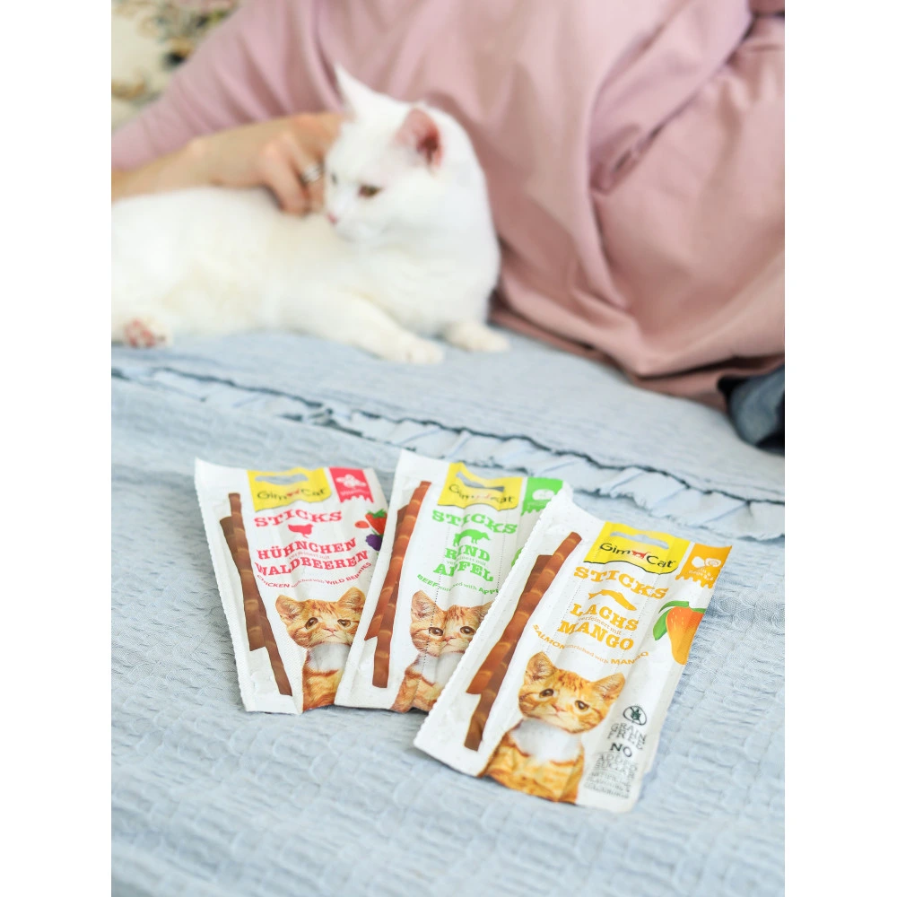 Ласощі GimCat Superfood Duo-Sticks для котів палички з яловичиною та яблуками 3 шт