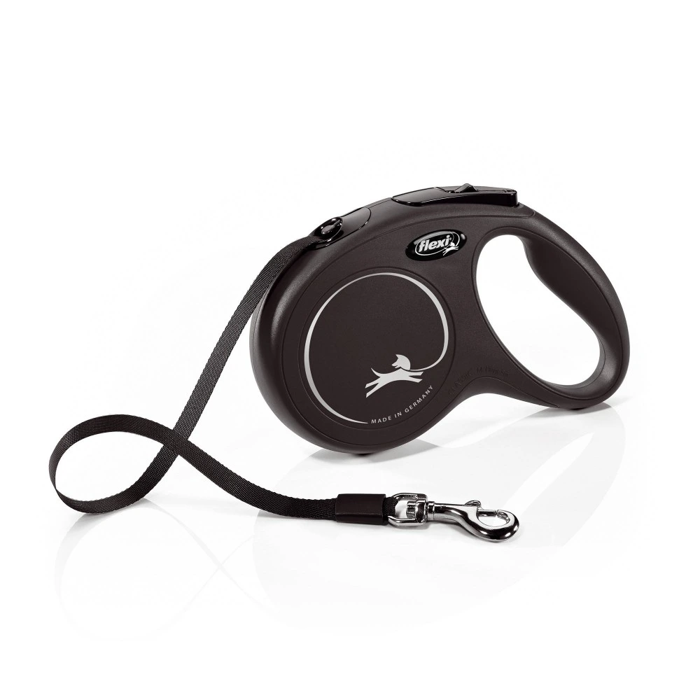Поводок-рулетка Flexi для собак New Classic лента черная размер M 5 м/ 25 кг