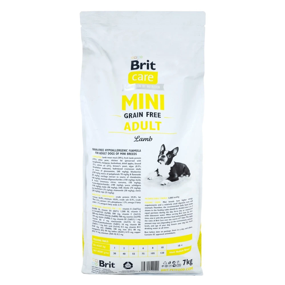 Корм сухий Brit Care Grain Free Mini Adult Lamb для дорослих собах мініатюрних порід з ягням 7 кг