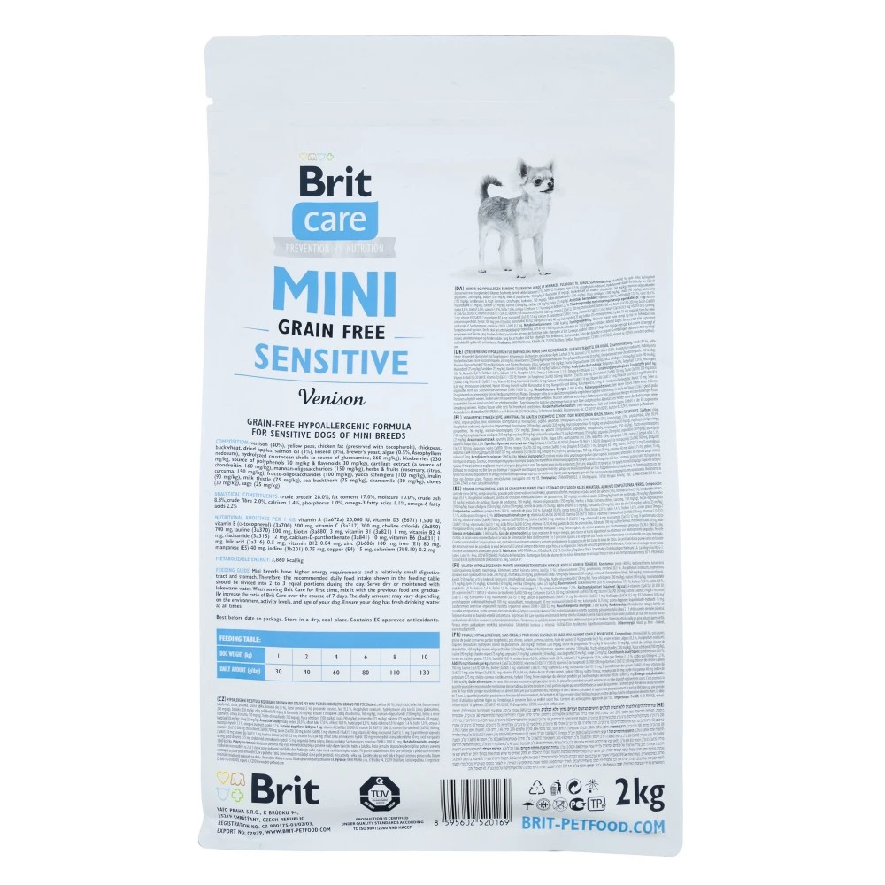 Корм сухий Brit Care Grain Free Mini Sensitive для собак мініатюрних порід з чутливим травленням з олениною 2 кг