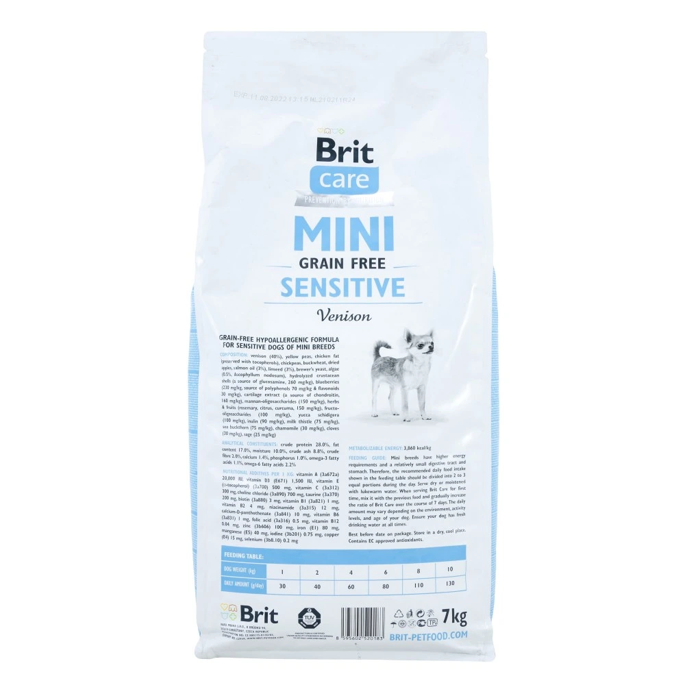 Корм сухий Brit Care Grain Free Mini Sensitive для собак мініатюрних порід з чутливим травленням з олениною 7 кг