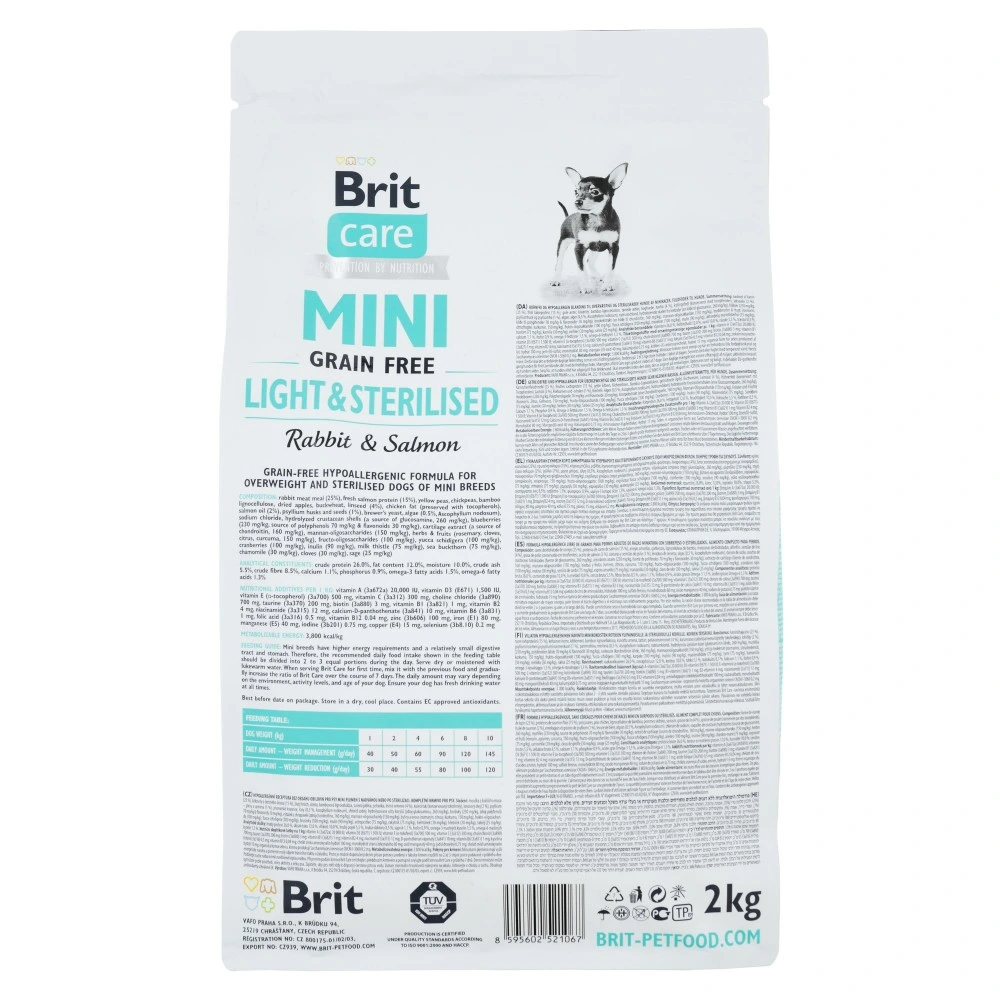 Корм сухий Brit Care Grain Free Mini Light and Sterilised для дорослих собак дрібних порід з зайвою вагою чи стерилізованих