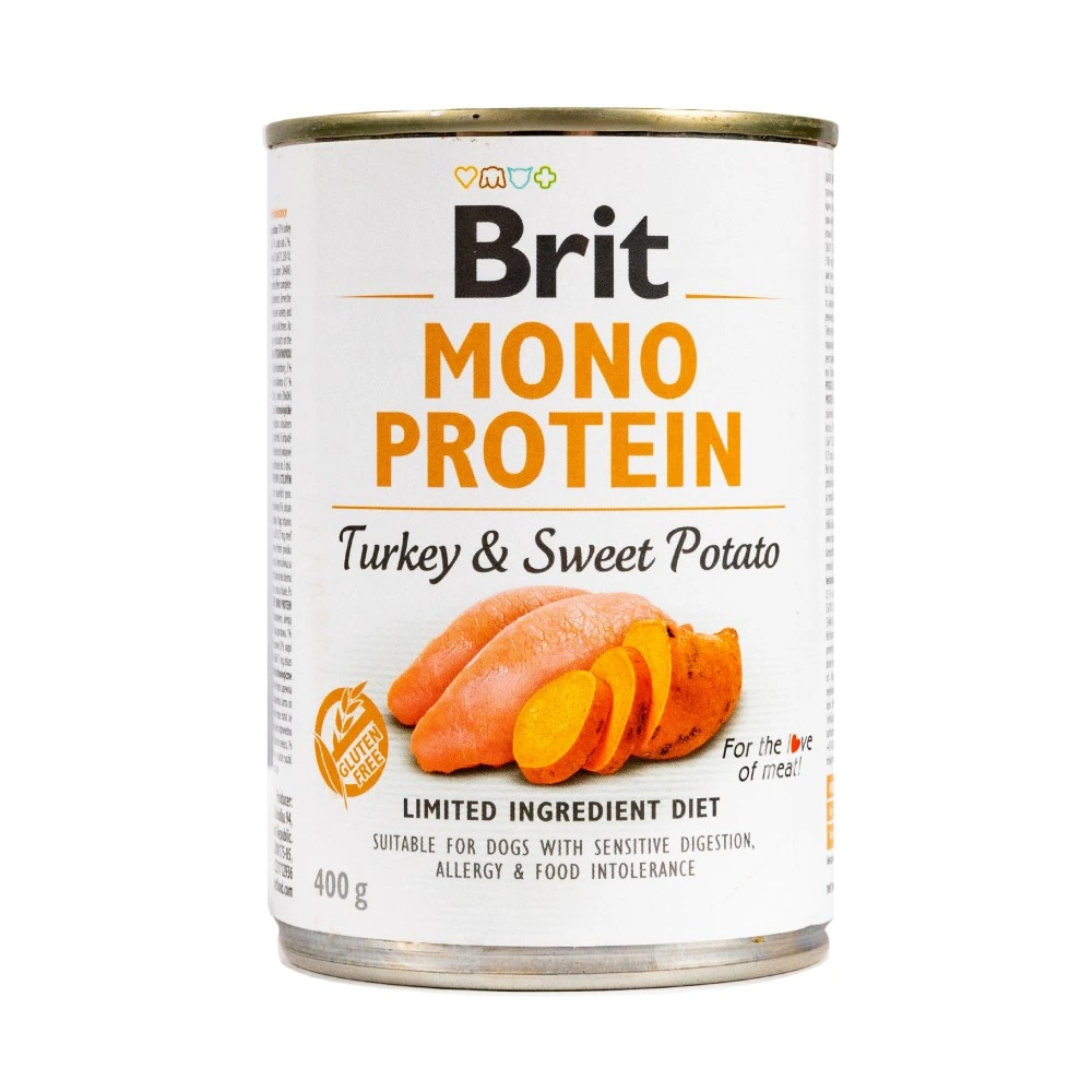 Влажный корм Brit Mono Protein Turkey and Sweet Potato для собак с индейкой и бататом 400 г