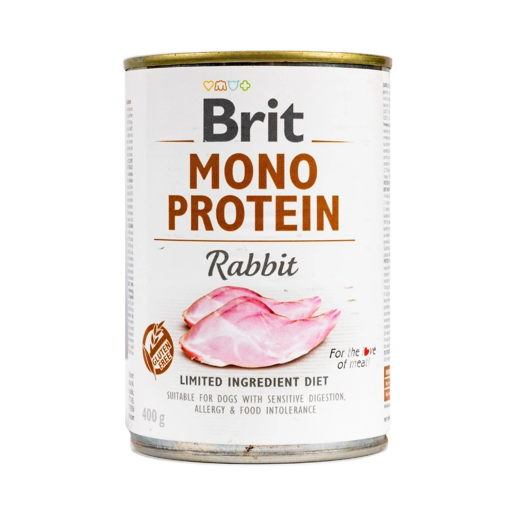 Влажный корм Brit Mono Protein Rabbit для собак с кроликом 400 г