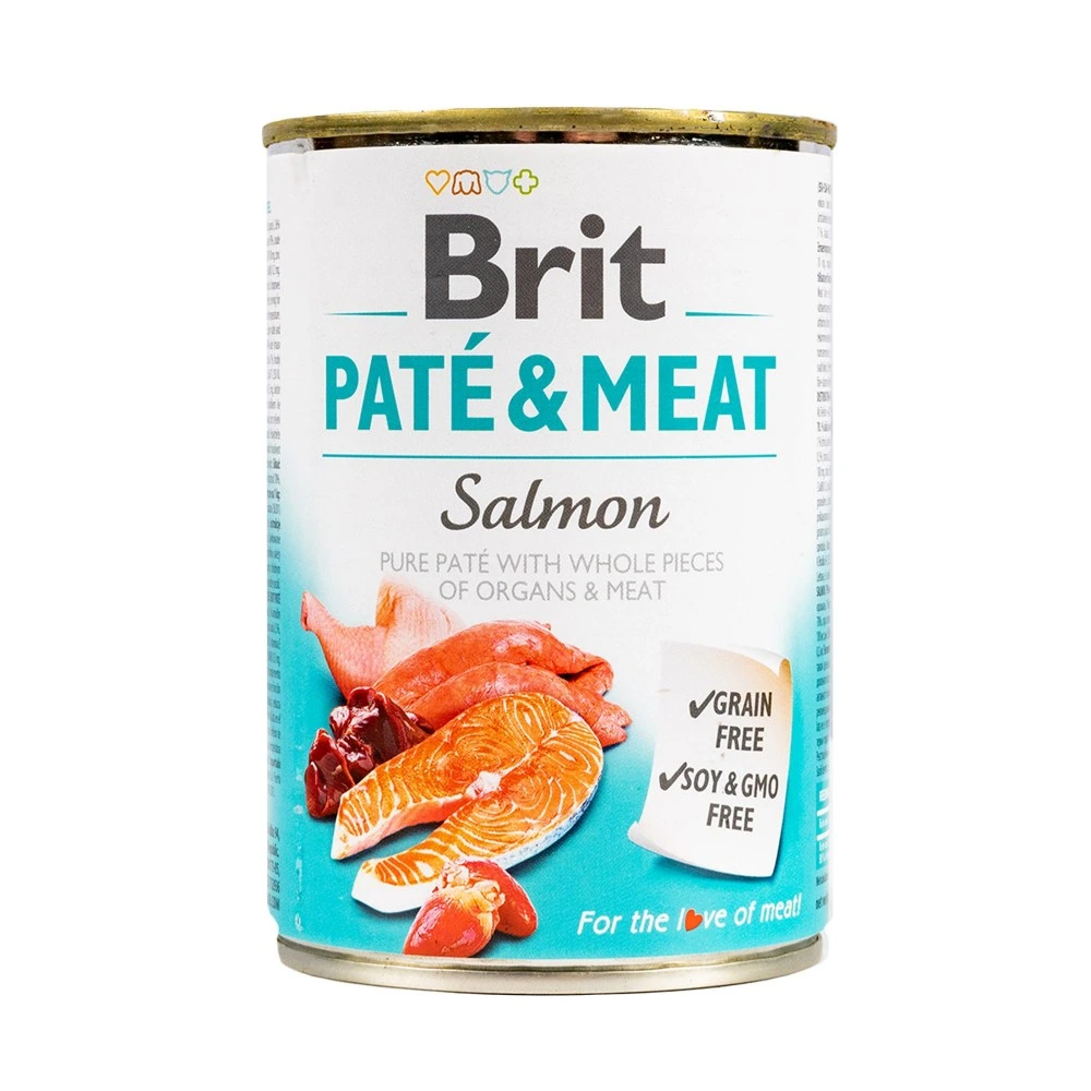 Влажный корм Brit Care Pate and Meat для взрослых собак с лососем 400 г