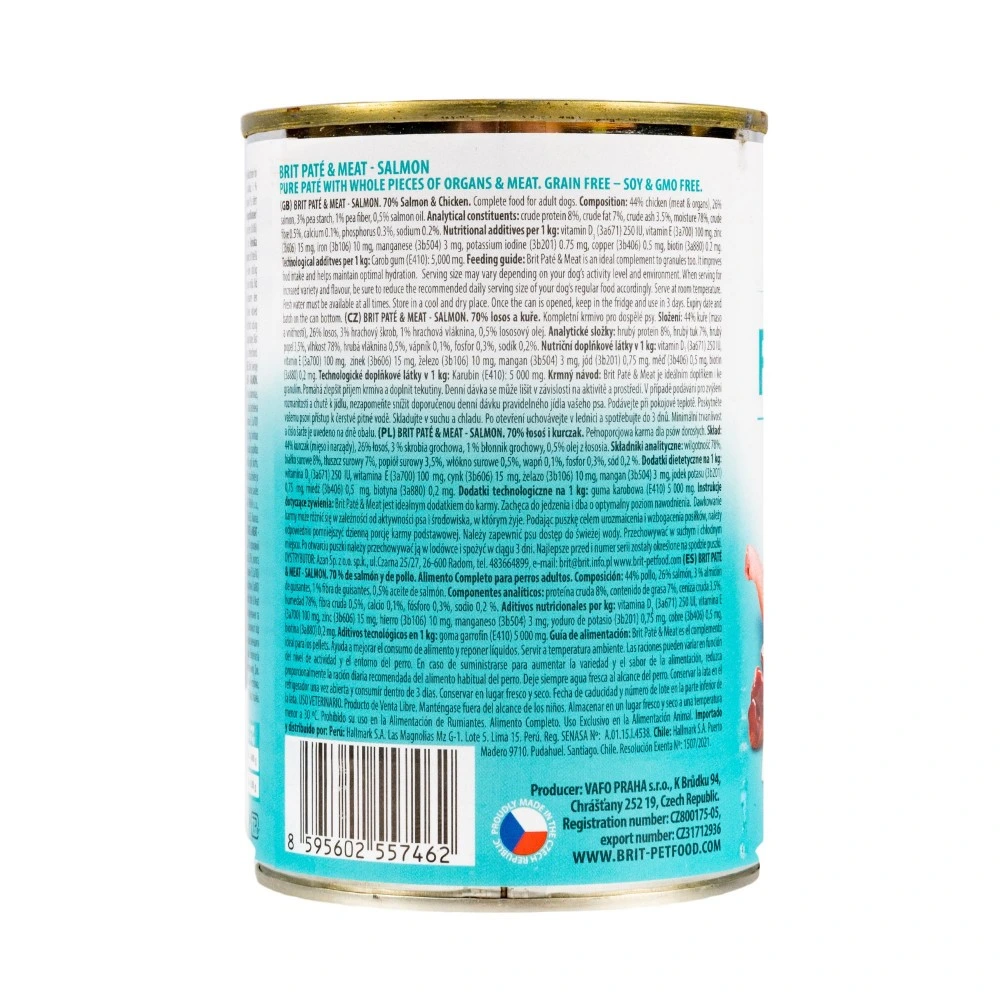 Влажный корм Brit Care Pate and Meat для взрослых собак с лососем 400 г