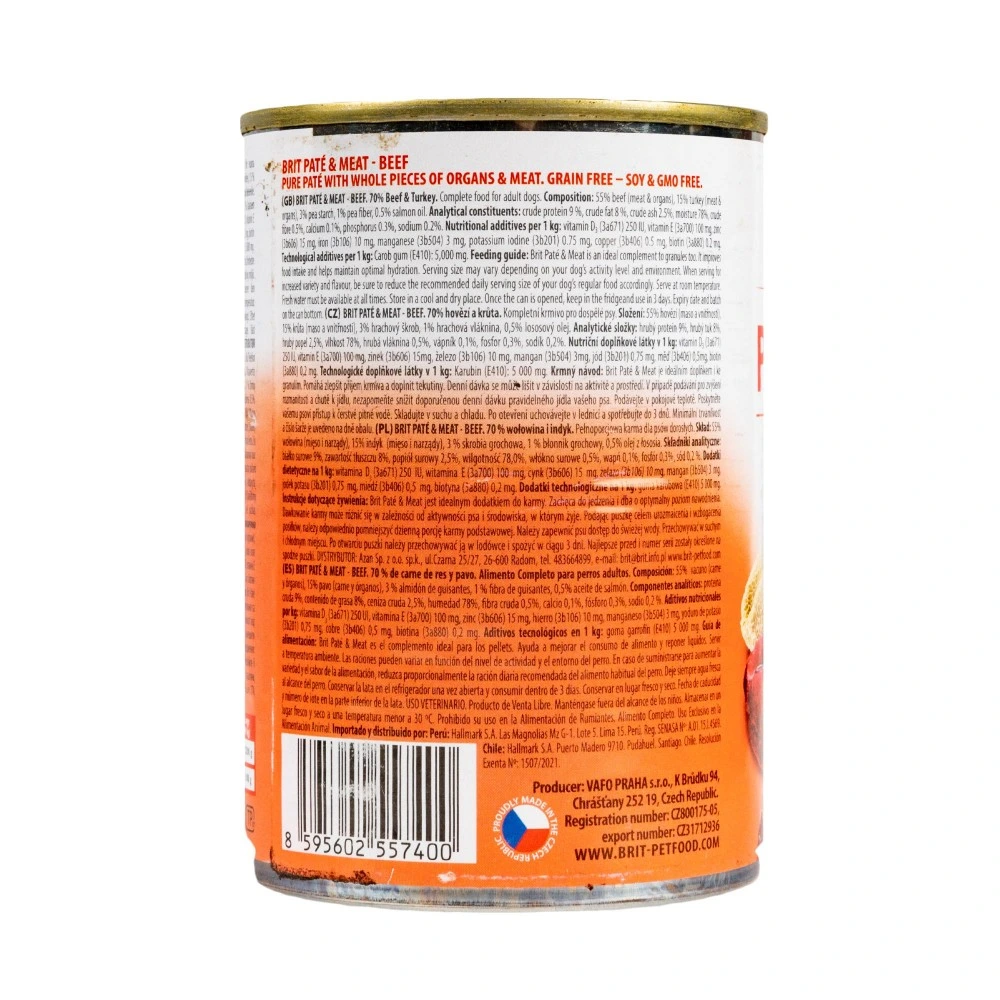 Влажный корм Brit Care Pate and Meat для взрослых собак с говядиной 400 г