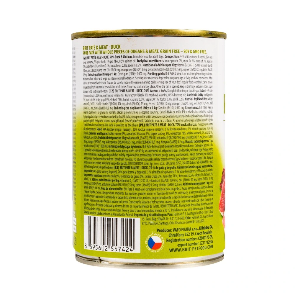 Влажный корм Brit Care Pate and Meat для взрослых собак с уткой 400 г