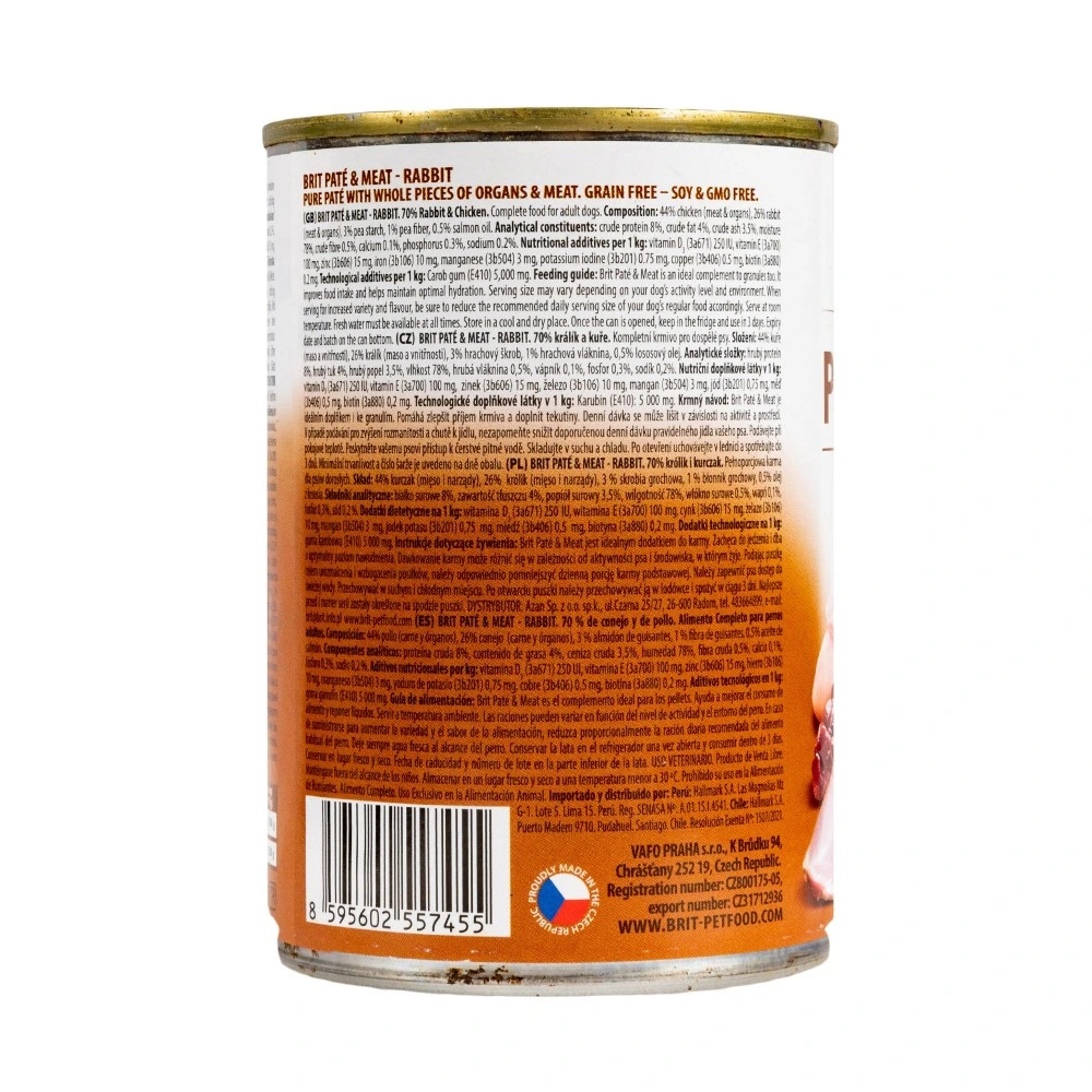 Влажный корм Brit Care Pate and Meat для взрослых собак с кроликом 400 г