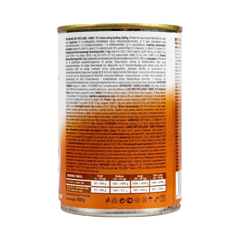 Влажный корм Brit Care Pate and Meat для взрослых собак с кроликом 400 г