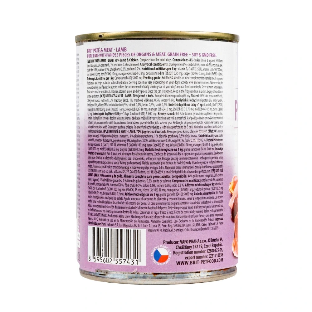Влажный корм Brit Care Pate and Meat для взрослых собак с ягненком 400 г