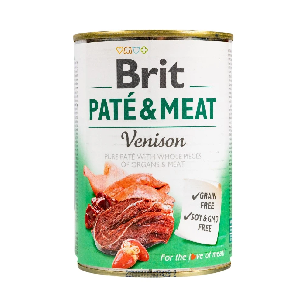 Влажный корм Brit Care Pate and Meat для взрослых собак с олениной 400 г