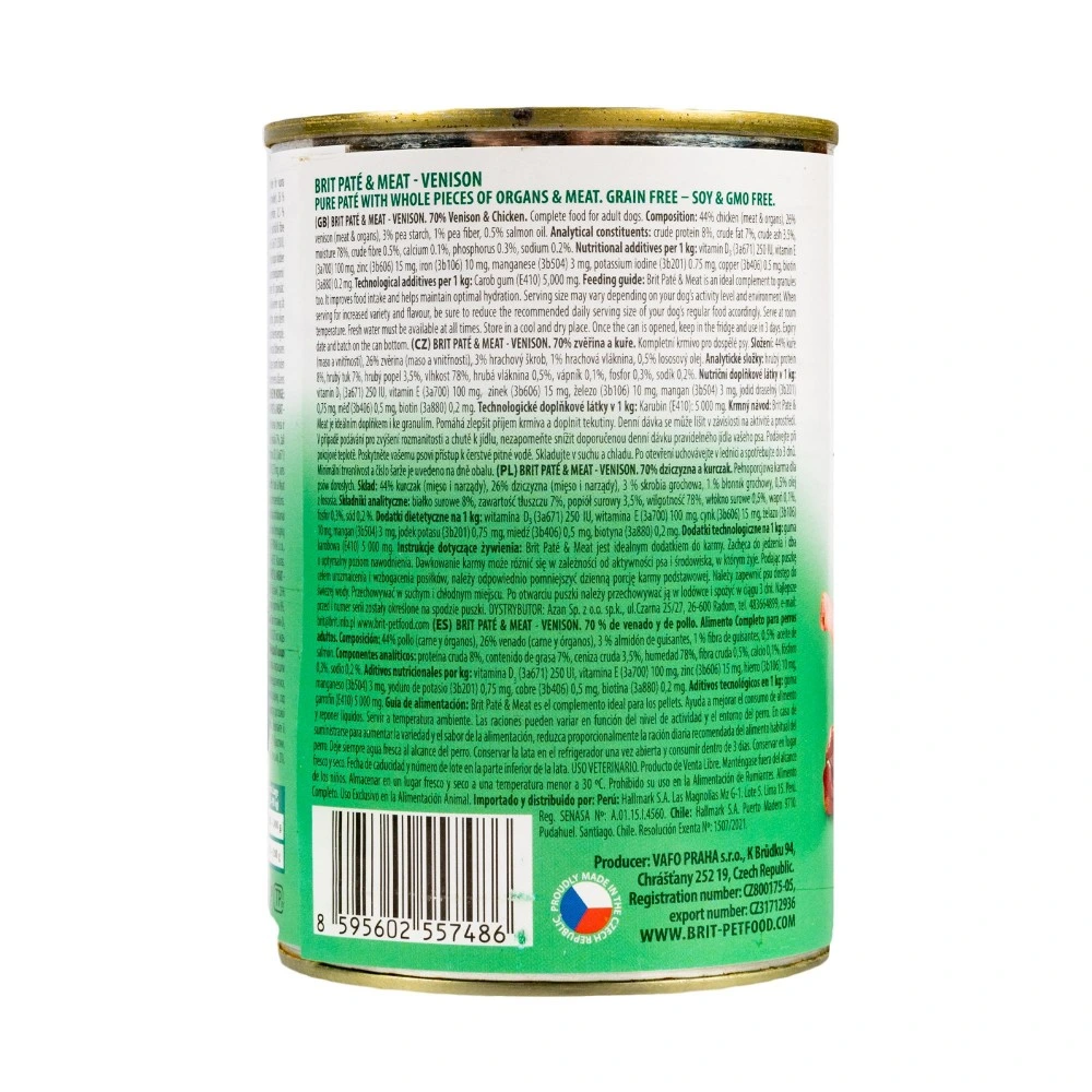 Влажный корм Brit Care Pate and Meat для взрослых собак с олениной 400 г