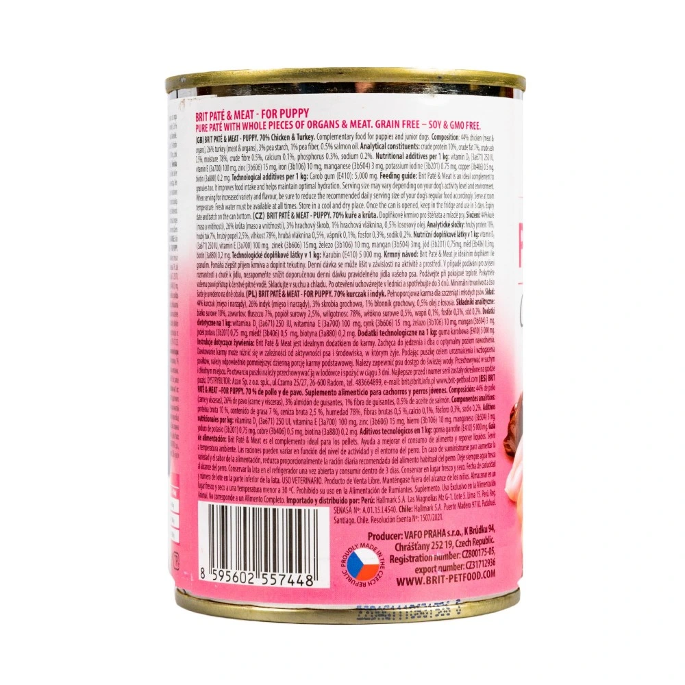 Влажный корм Brit Care Pate and Meat для щенков с курицей и индейкой 400 г