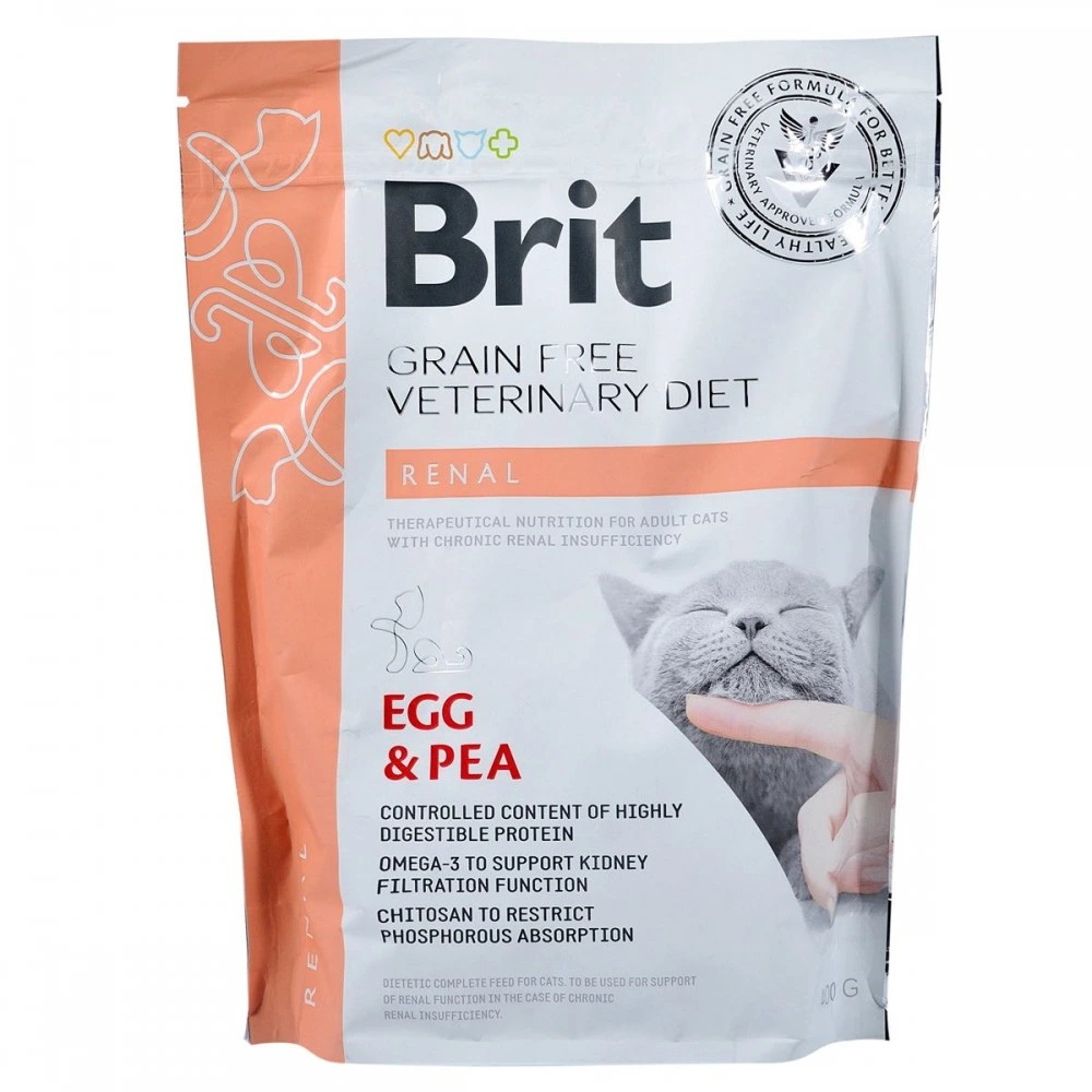 Корм сухий Brit Grain Free VetDiet Cat Renal для котів з захворюванням нирок з яйцем та горохом 400 г