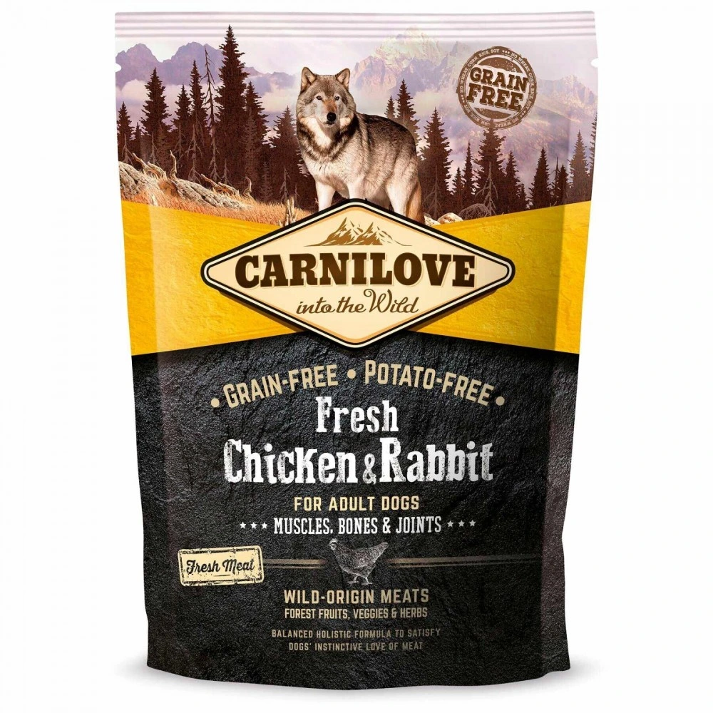 Сухой корм Carnilove Fresh Chicken and Rabbit for Adult dogs для взрослых собак всех пород с курицей и кроликом 1,5 кг