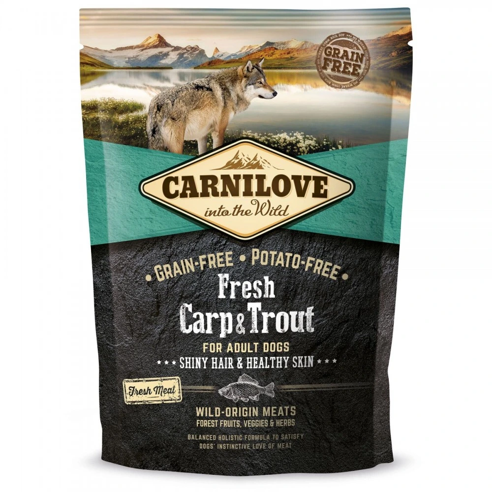 Сухой корм Carnilove Fresh Carp and Trout for Adult dogs для взрослых собак всех пород с карпом и форелью 1,5 кг