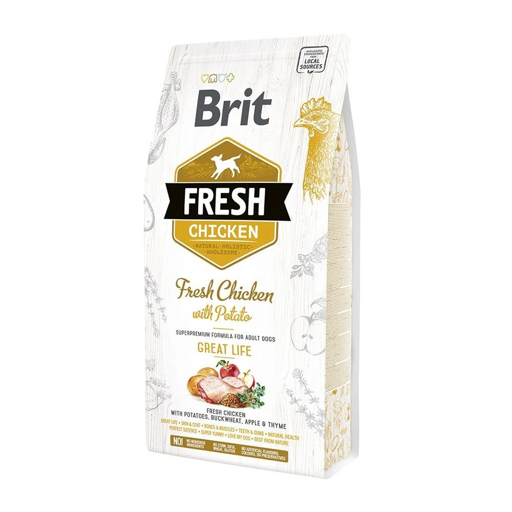 Корм сухой Brit Fresh Chicken/Potato Adult для взрослых собак всех пород с курицей и картофелем 2,5 кг