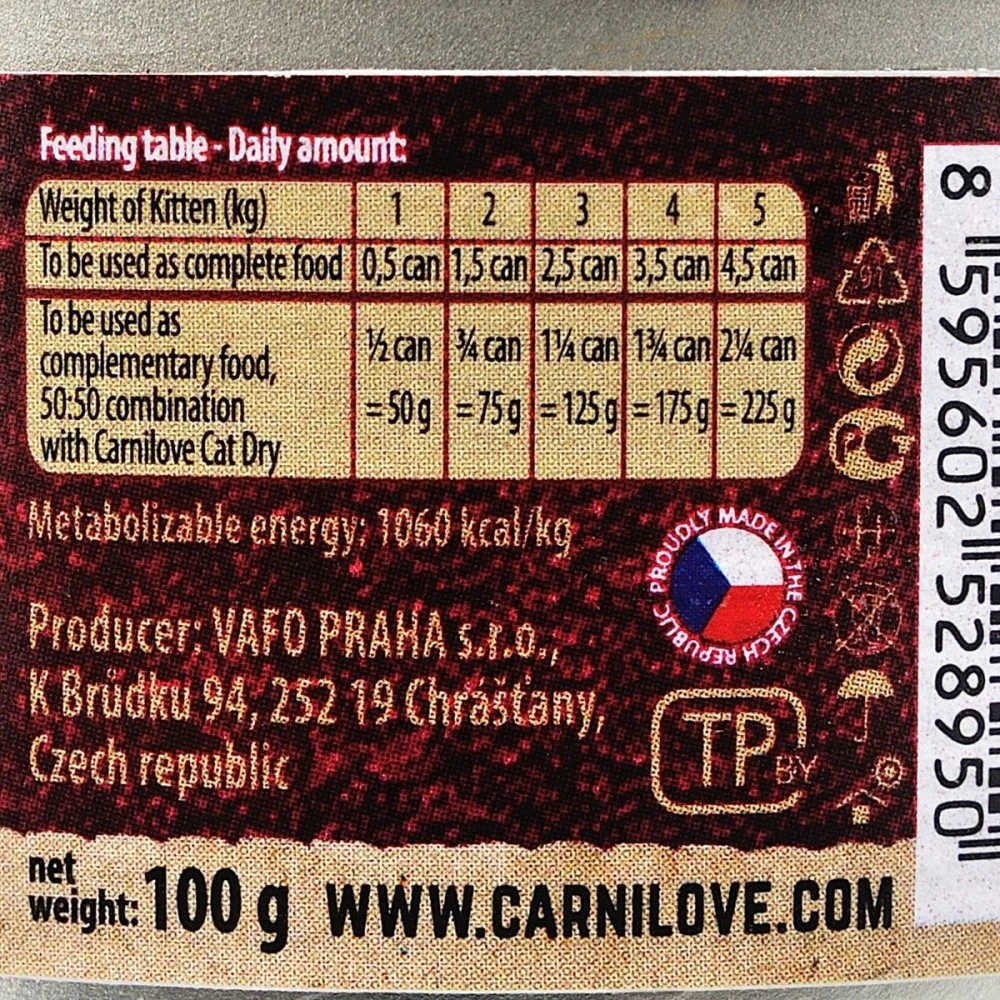 Корм вологий Carnilove Kitten k консерви для кошенят з індичкою та лососем 100 г