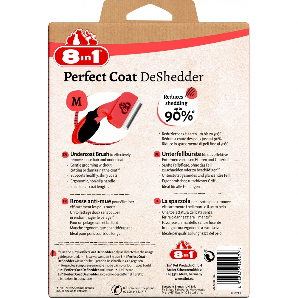 Дешеддер 8in1 Perfect Coat для вичісування собак розмір М 6,5 см