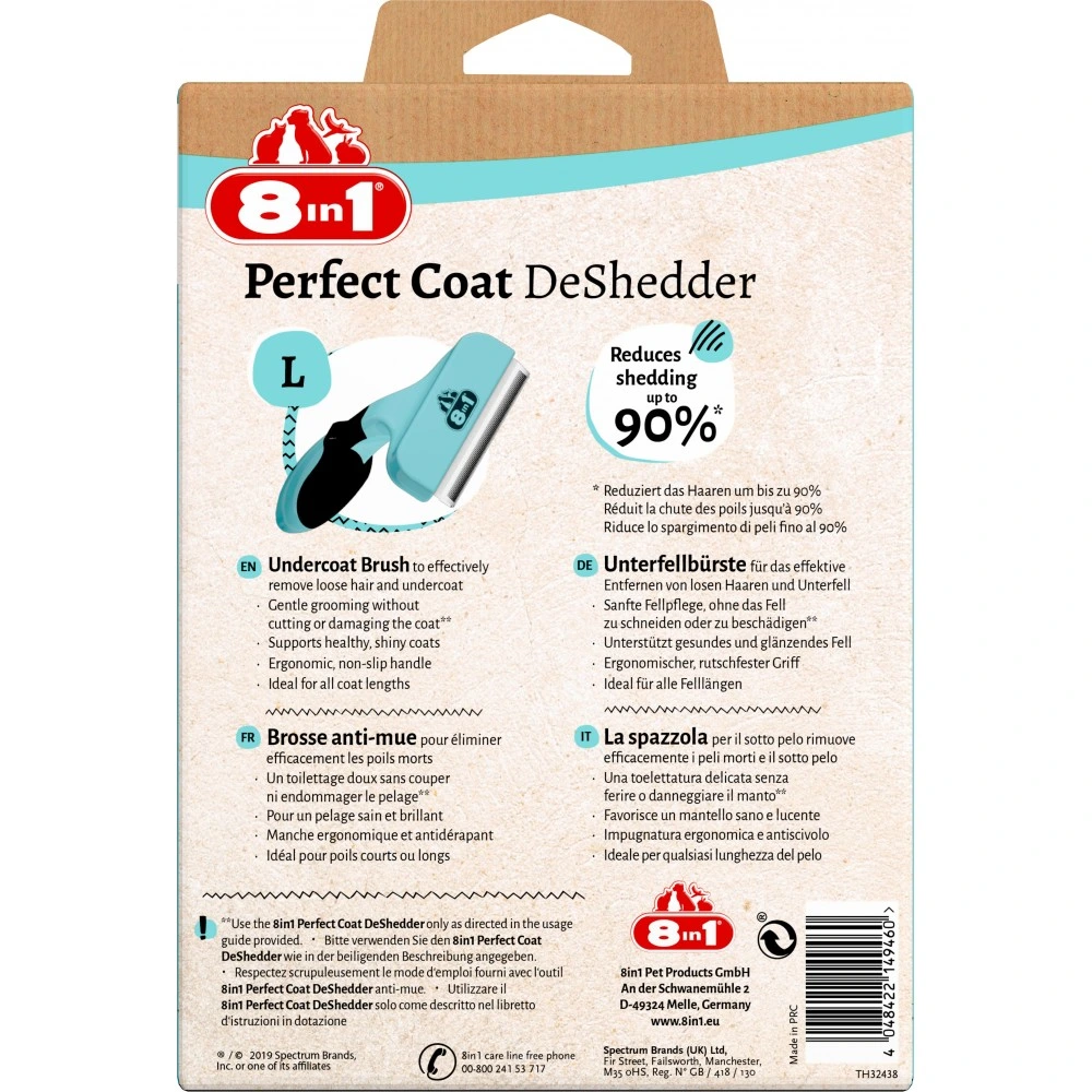 Дешеддер 8in1 Perfect Coat для вичісування собак розмір L 10 см