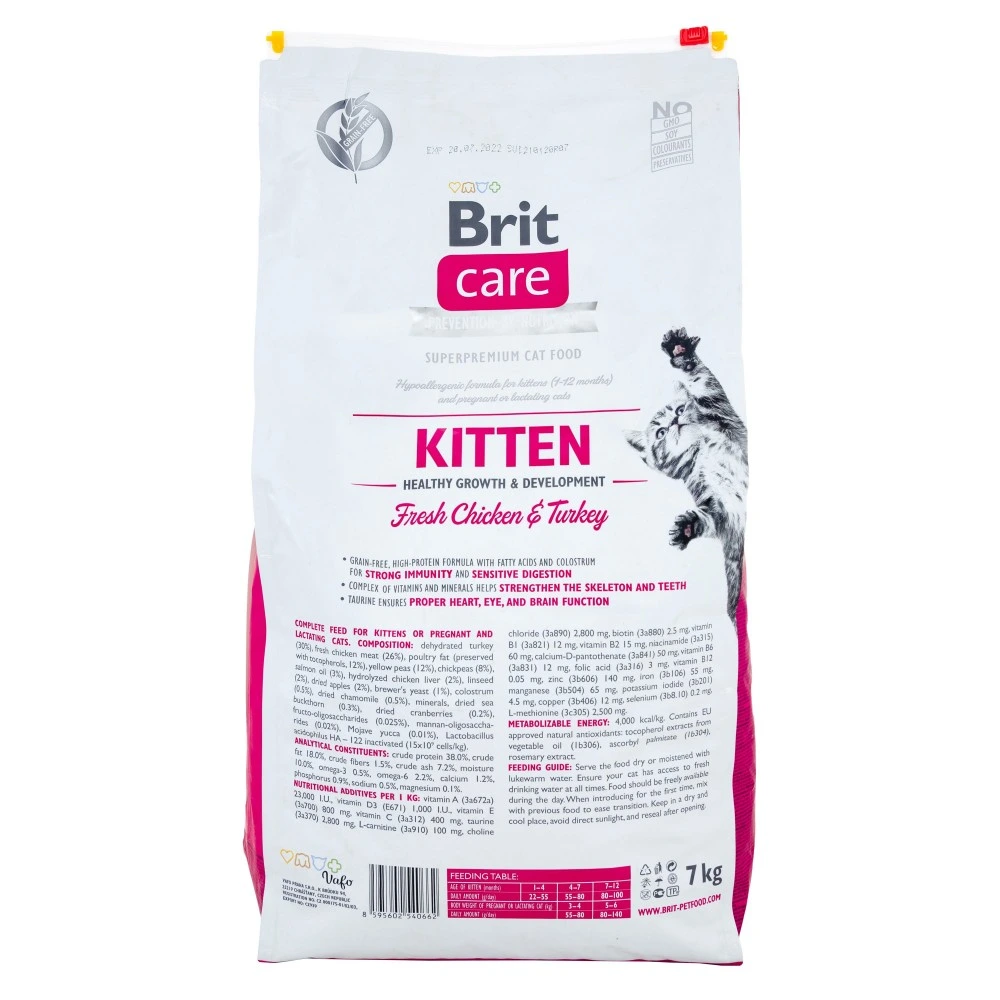 Корм сухий Brit Care Cat Grain Free Kitten Healthy Growth and Development для кошенят для здорового зростання та розвитку 7